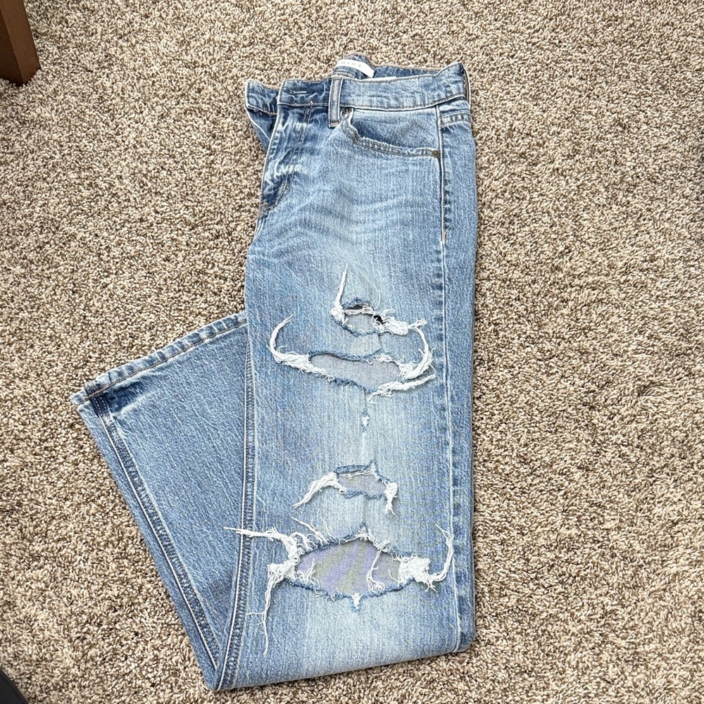 Eunina Sky Blue Ripped Boyfriend Jeans